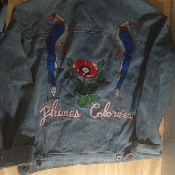 Basic House Plumes Colore'es Denim Jean Jacket - Picture 4 of 9